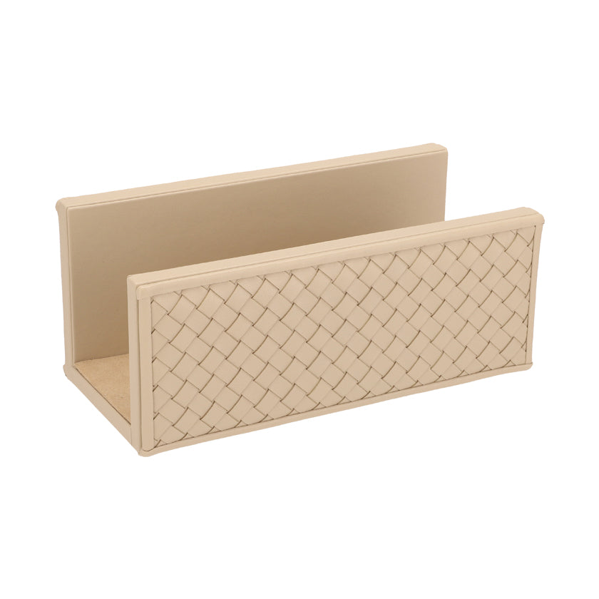 MAIL HOLDER WOVEN LEATHER AVORIO