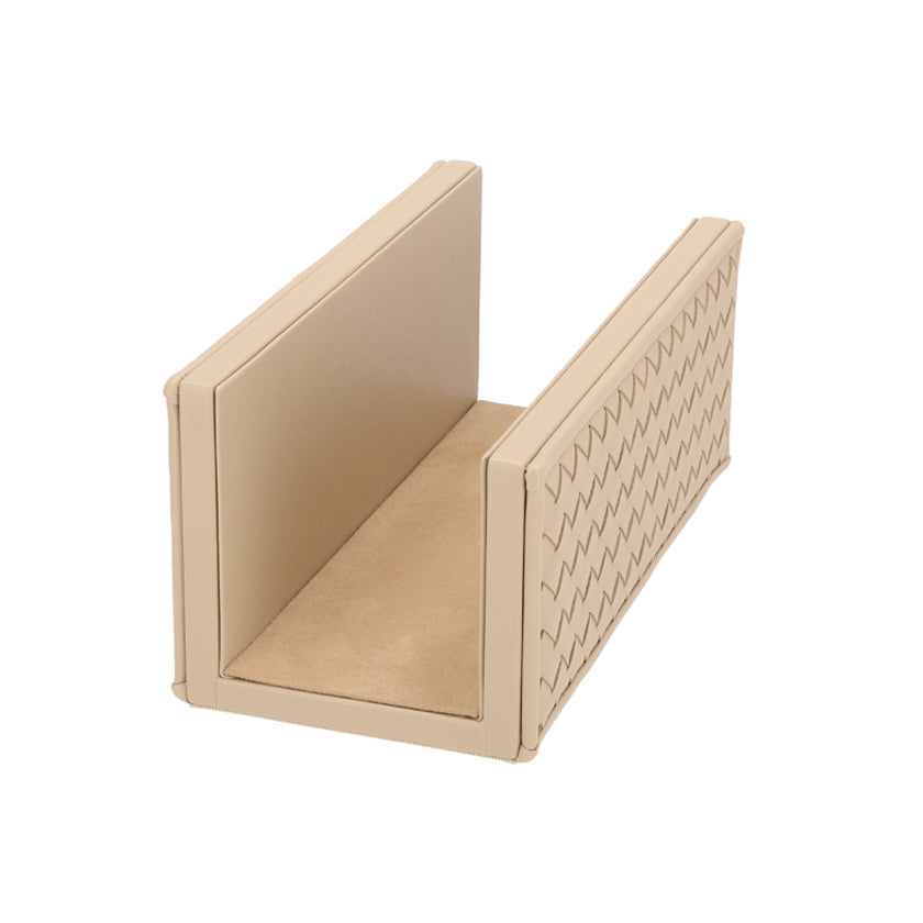 MAIL HOLDER WOVEN LEATHER AVORIO