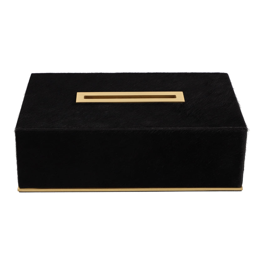 FIRENZE TISSUE HOLDER RECTANGULAR PONY: BLACK