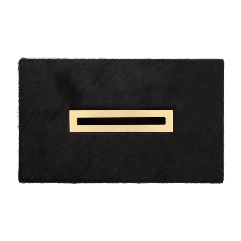FIRENZE TISSUE HOLDER RECTANGULAR PONY: BLACK