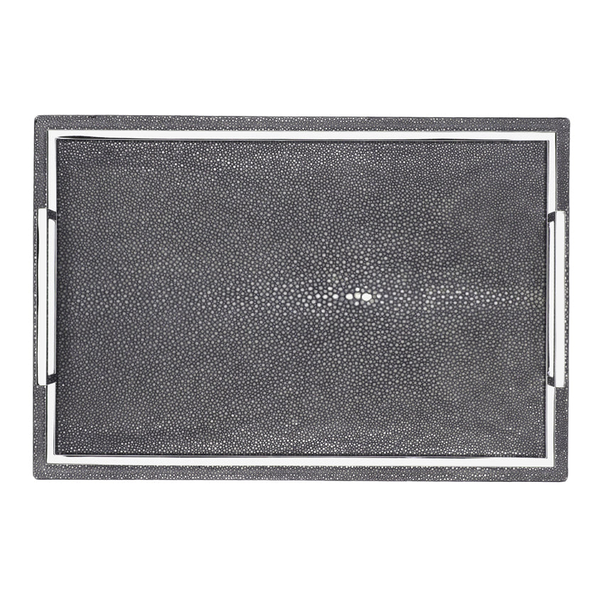 DEFILE TRAY RECTANGULAR MEDIUM REAL SHAGREEN: OCEAN STITCHING