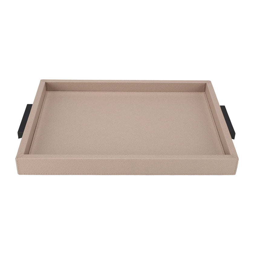DECO TRAY LARGE PRINTED CALFSKIN GOLF: STONE