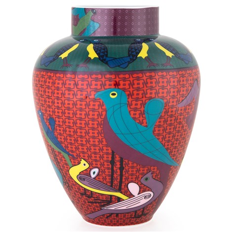 Porcelain Vase Birds of Paradise