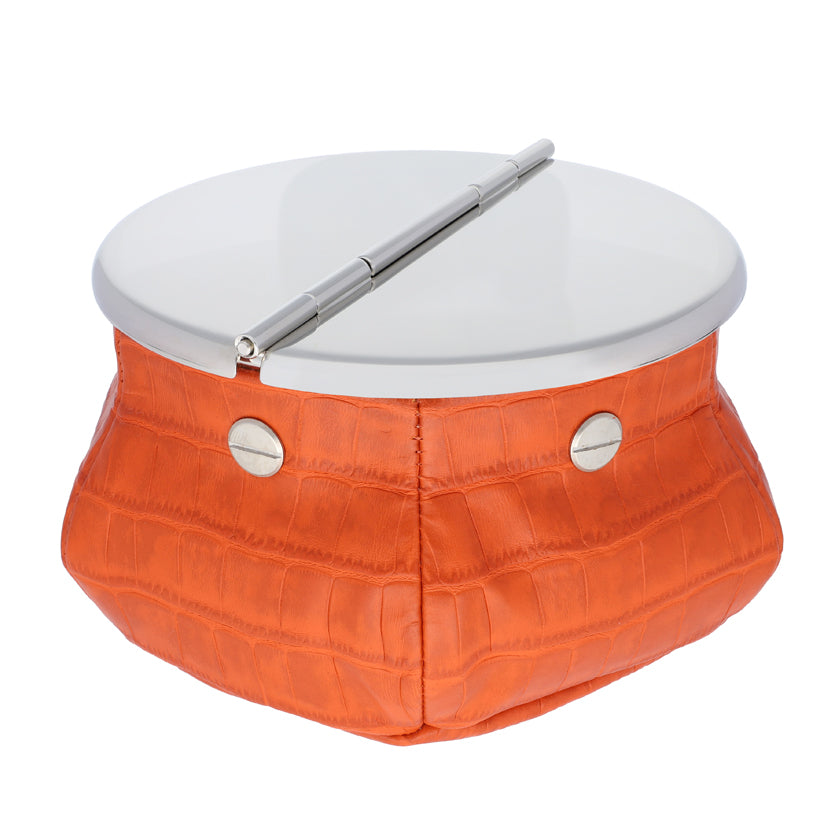 LAURENCE BEAN BAG ASHTRAY PRINTED CALFSKIN CROCODILE : MANGO