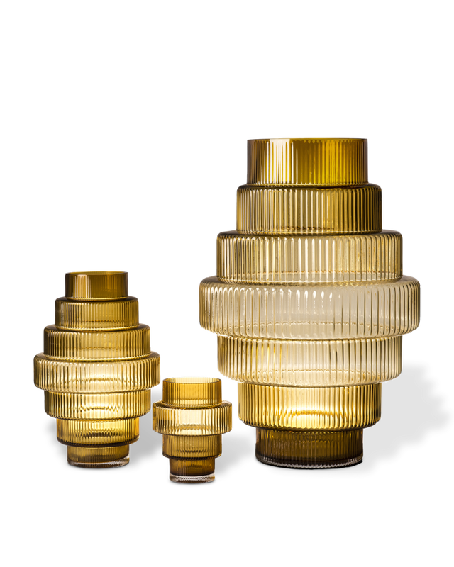 Vase Steps Amber Small