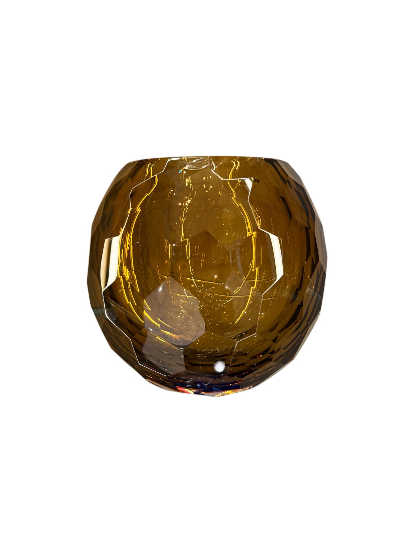 The Amber Faceted Crystal Vase