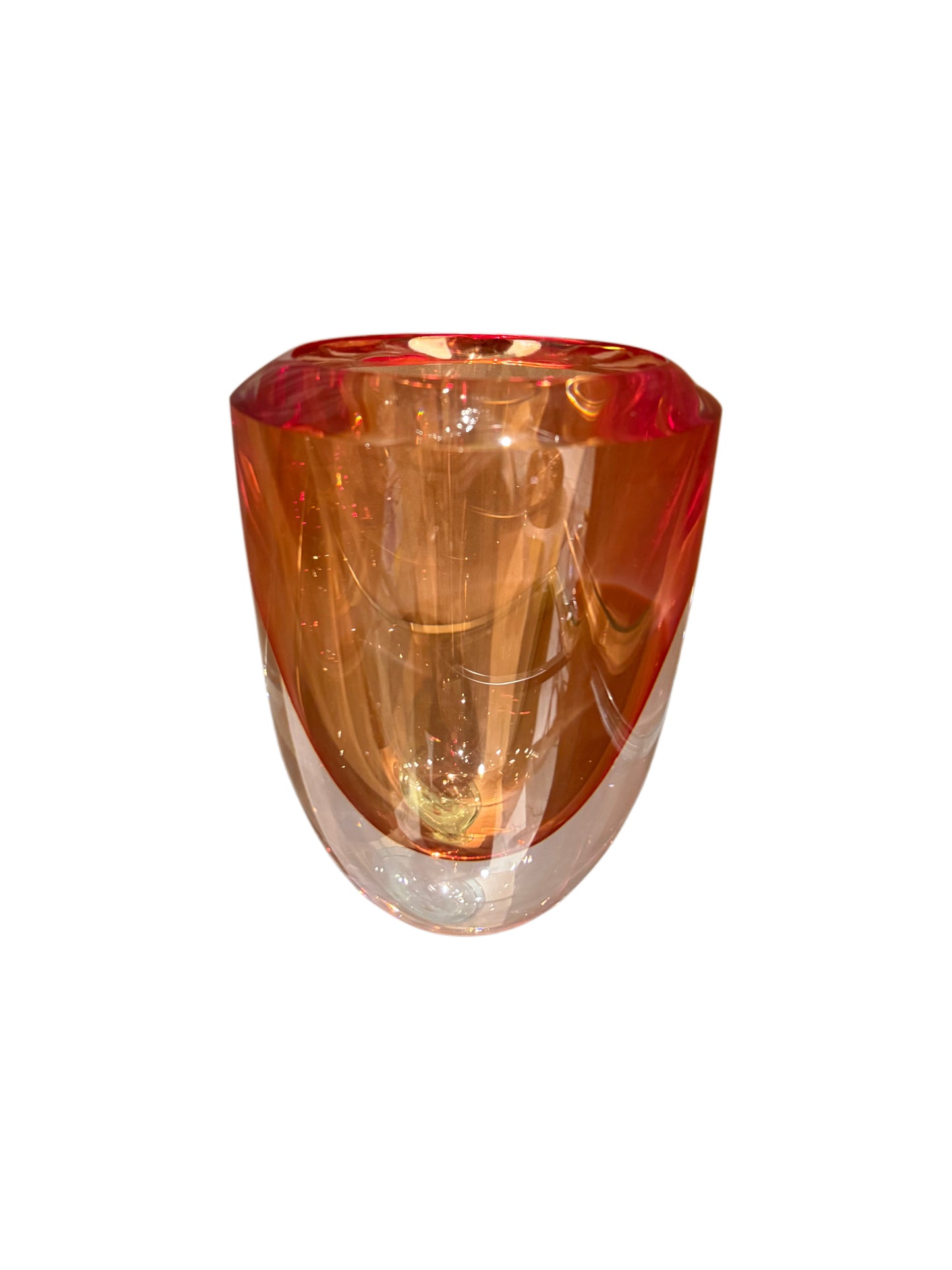 The Sunset Murano-Style Faceted Art Glass Vase