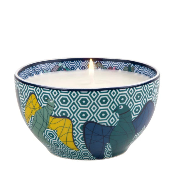 Scented Candle Bowl Birds of Paradise Blue