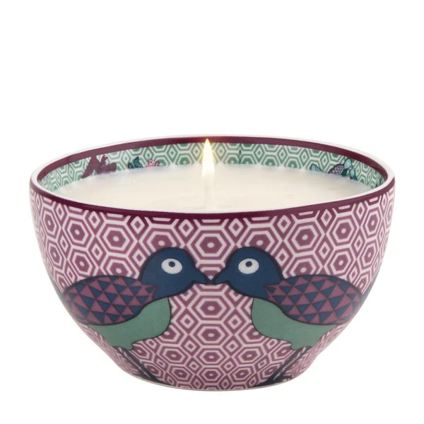 Scented Candle Bowl Birds of Paradise Purple