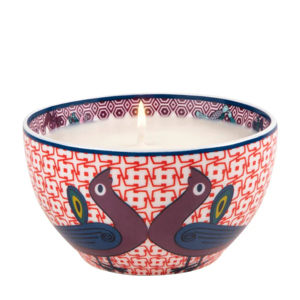 Scented Candle Bowl Birds of Paradise Red