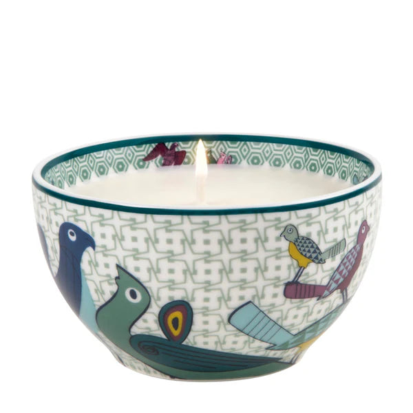 Scented Candle Bowl Birds of Paradise white