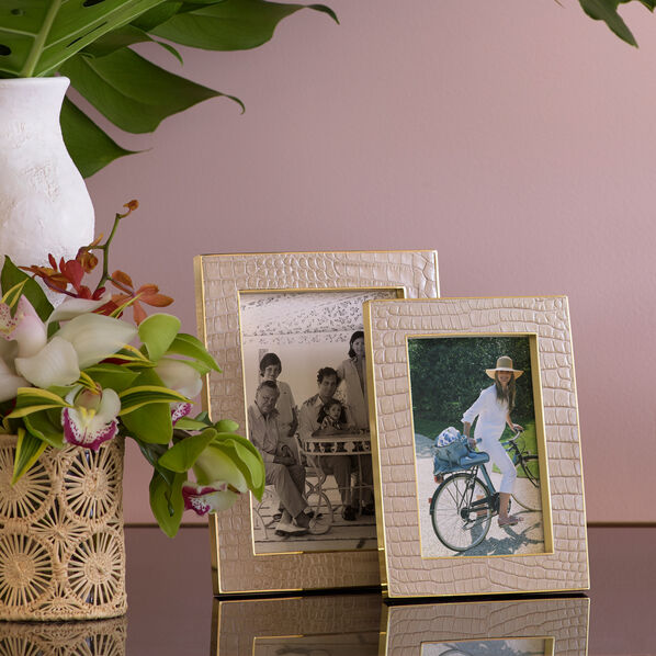 Classic Crocodile Leather 4x6 Frame