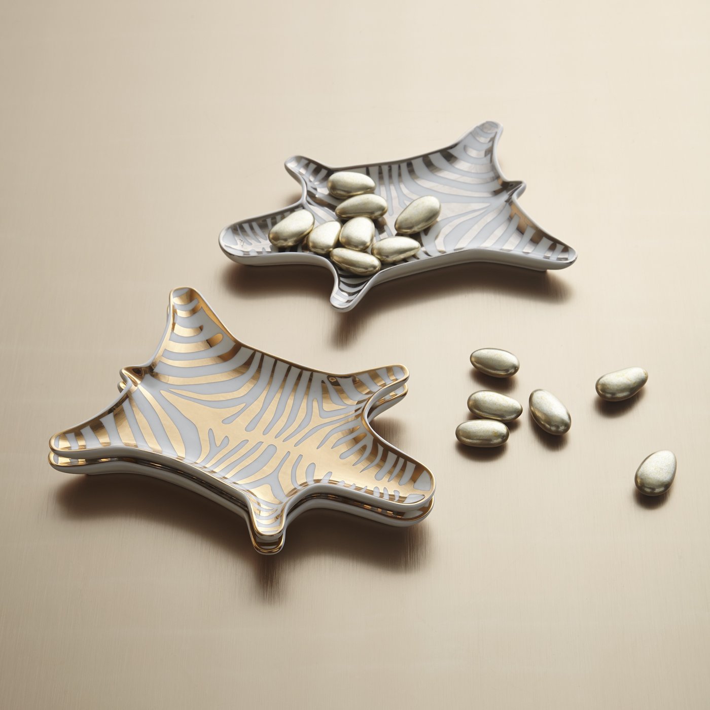 Zebra Stacking  Dish Gold