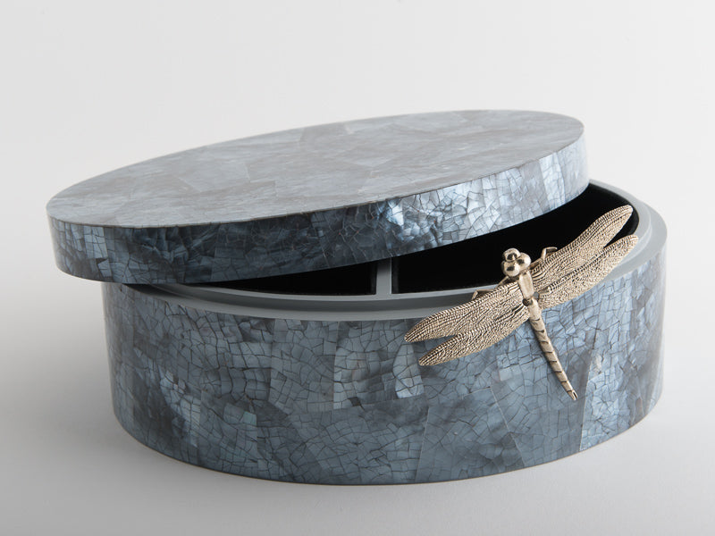 Oval Dragonfly Box - Russian Blue