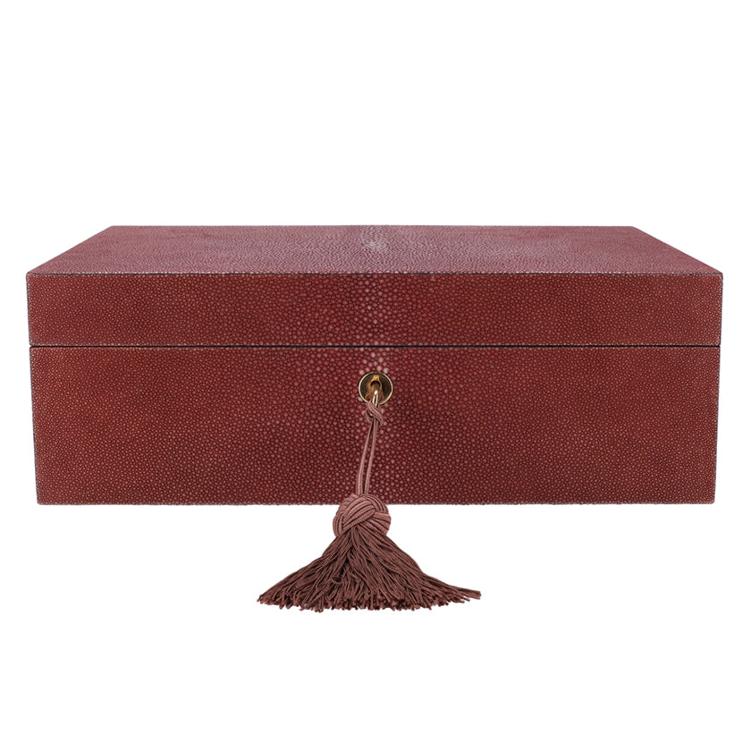 Platinum Jewelry Box with 2 Trays Bordeaux