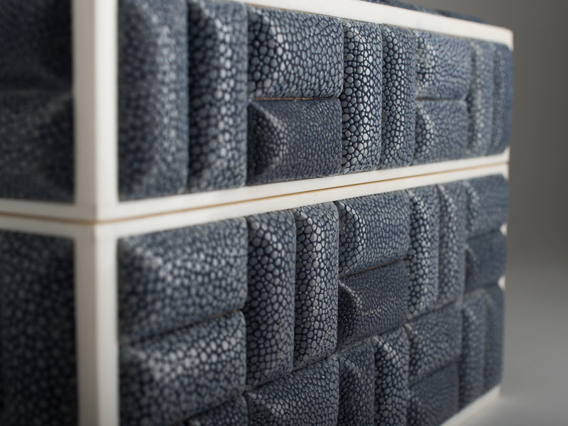 Zelda Box _ Midnight Blue Shagreen