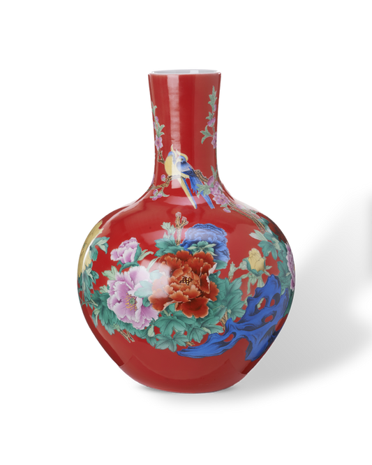 Ball Body Vase Red