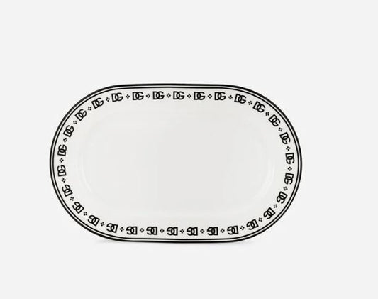 BLK/WHT -SERVING PLATE - D&G0055