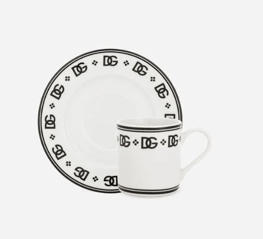 BLK/WHT SET OF 2 CUPS - D&G0054