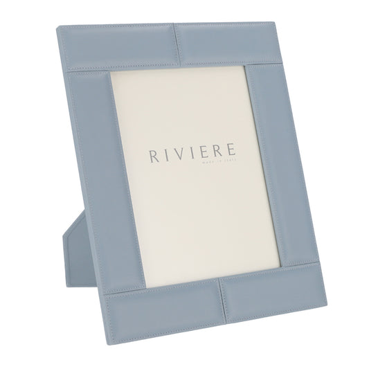 STITCHED PADDED LEATHER FRAME- AZURE