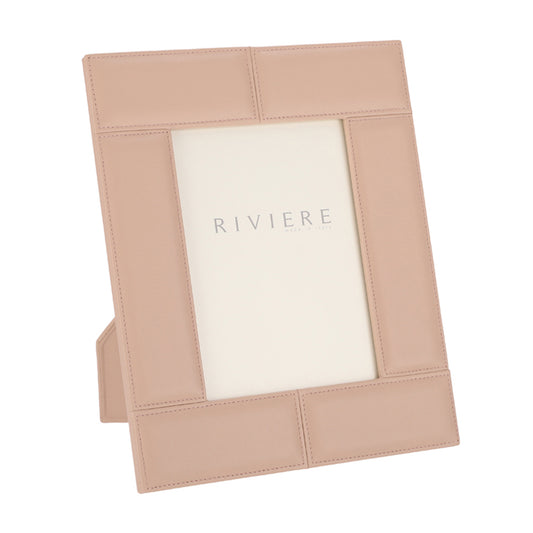 STITCHED PADDED LEATHER FRAME 18X24- PINK