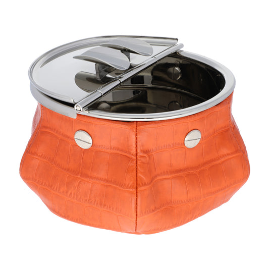 LAURENCE BEAN BAG ASHTRAY PRINTED CALFSKIN CROCODILE : MANGO