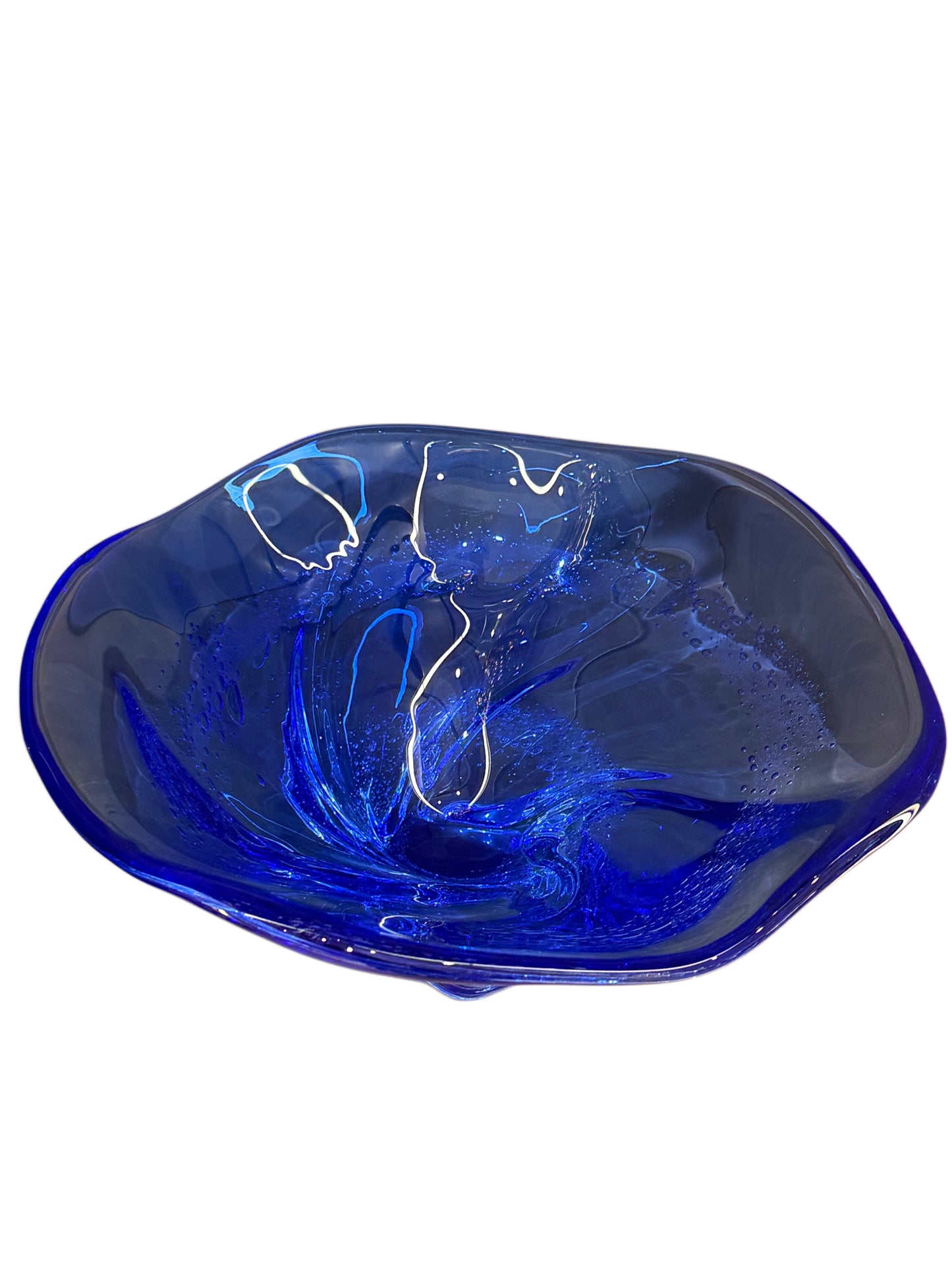 The Cobalt Swirl Art Glass Bowl