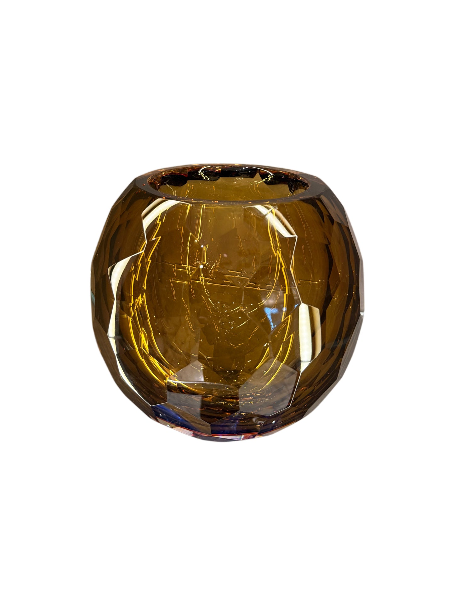 The Amber Faceted Crystal Vase