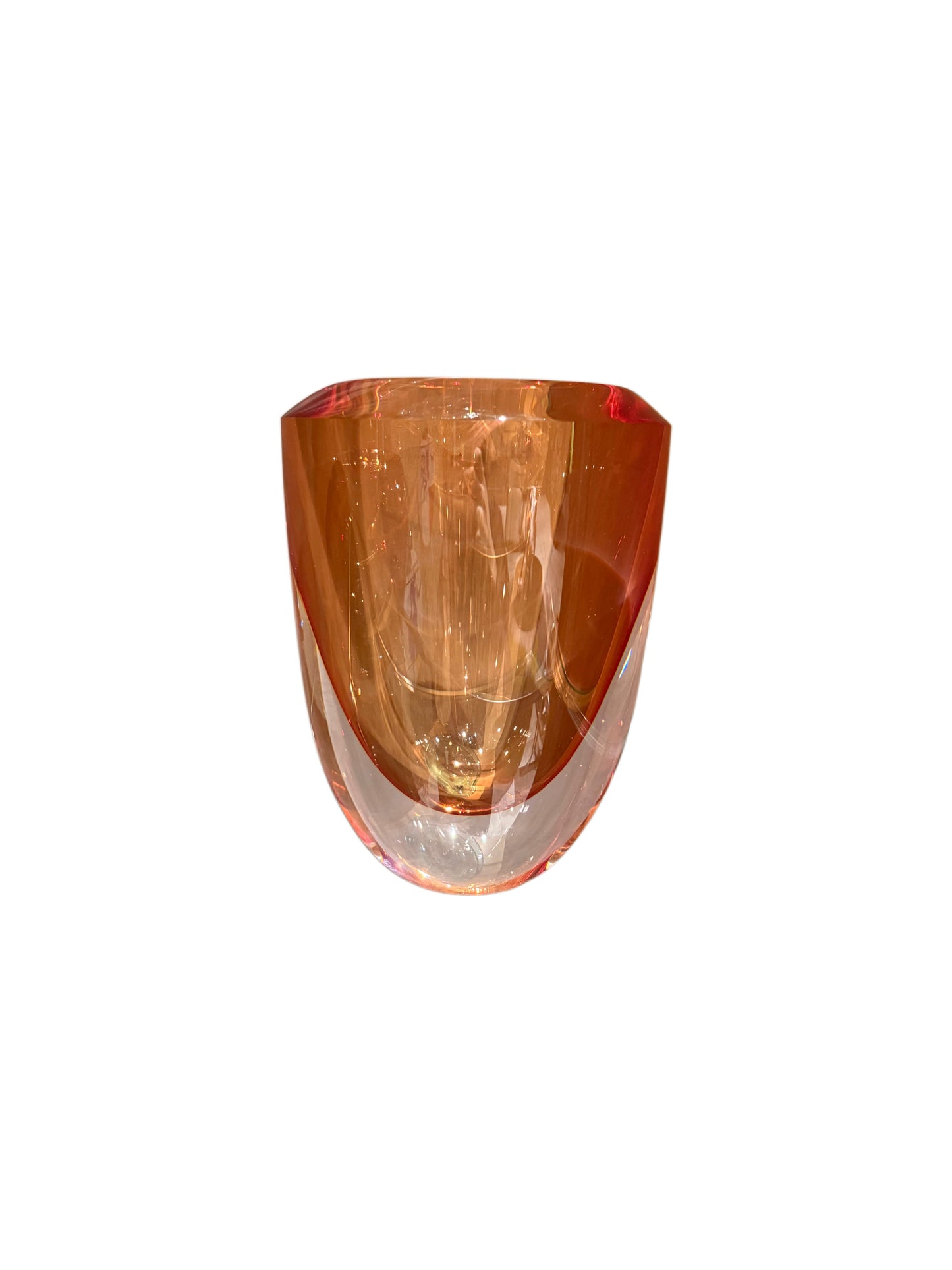 The Sunset Murano-Style Faceted Art Glass Vase
