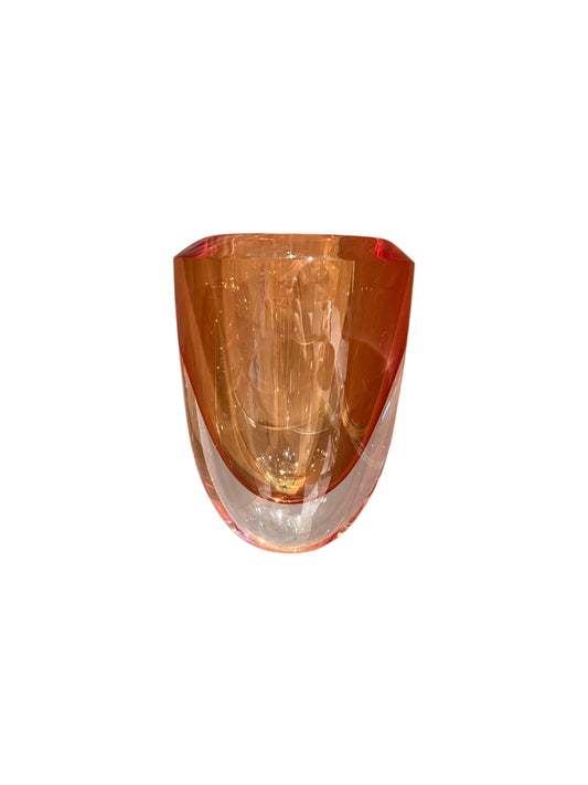 The Sunset Murano-Style Faceted Art Glass Vase