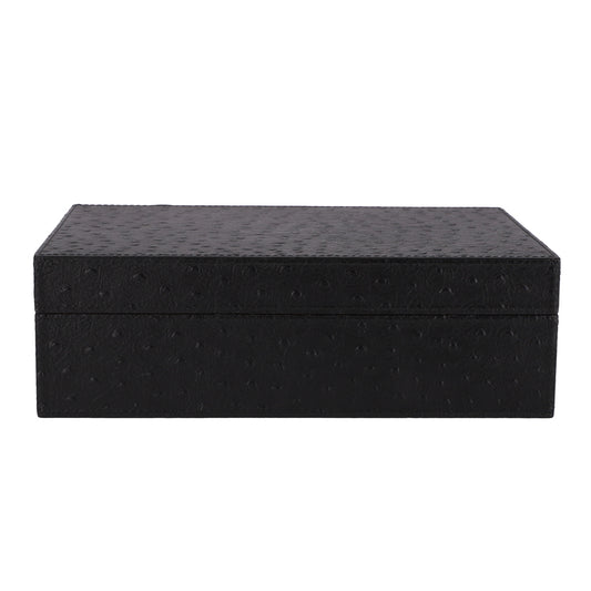 Santiago Humidor Large Printed Ostrich Black