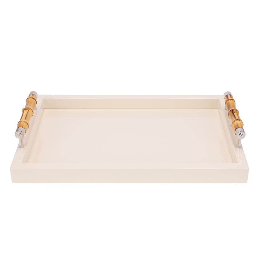 Lacquered tray - small Bamboo handle