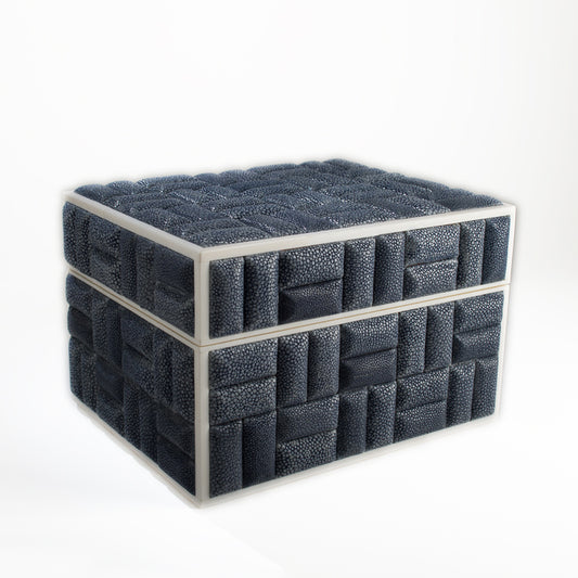 Zelda Box _ Midnight Blue Shagreen