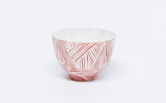Graphic Red Pattern Mother of Pearl Cup